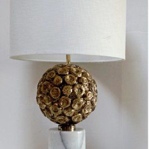 Gold and White Topiary style table lamp